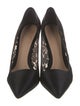 Tory Burch Satin Leather Trim Embellishment Pumps