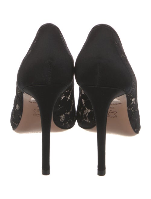 Tory Burch Satin Leather Trim Embellishment Pumps