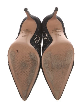 Tory Burch Satin Leather Trim Embellishment Pumps