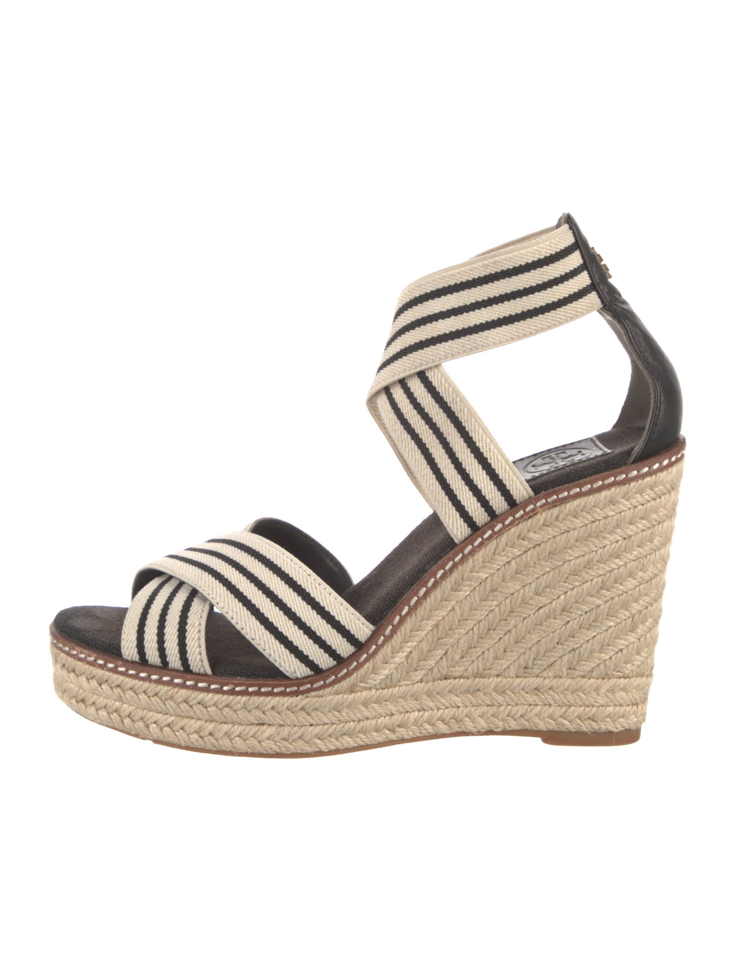Tory Burch Leather Striped Espadrilles