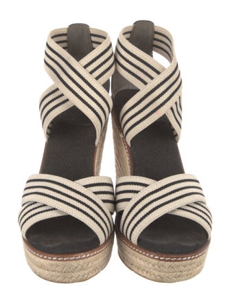 Tory Burch Leather Striped Espadrilles