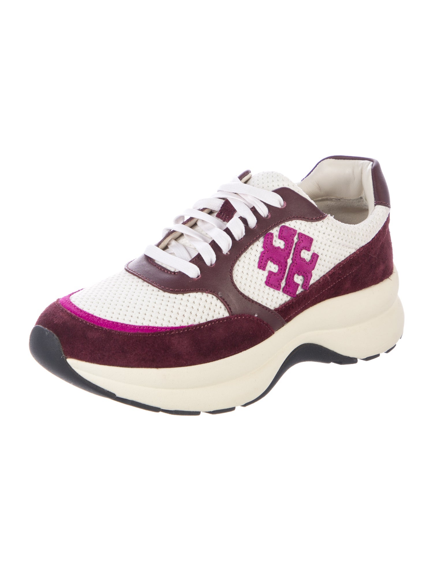 Tory Burch Suede Printed Chunky Sneakers