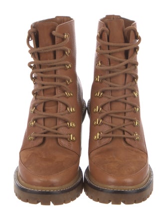 Tory Burch Leather Lace-Up Boots