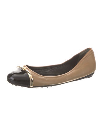 Tory Burch Leather Animal Print Ballet Flats