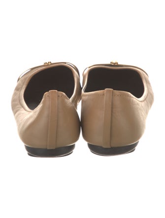 Tory Burch Leather Animal Print Ballet Flats