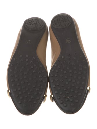 Tory Burch Leather Animal Print Ballet Flats