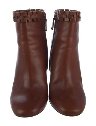 Tory Burch Leather Braided Accents Boots