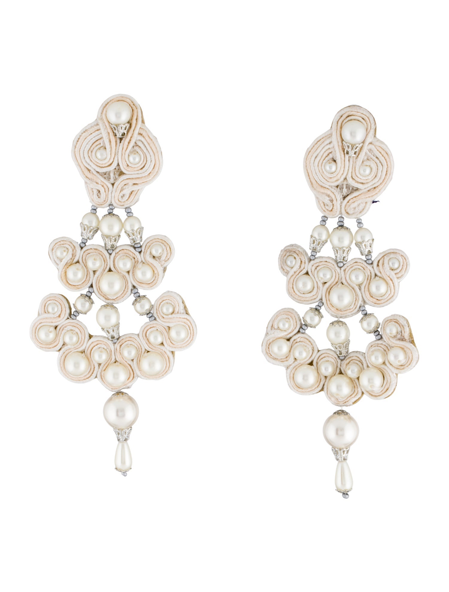Tory Burch Faux Pearl & Bead Chandelier Earrings