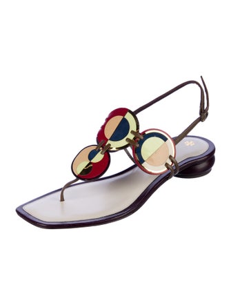 Tory Burch Leather T-Strap Sandals