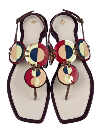 Tory Burch Leather T-Strap Sandals