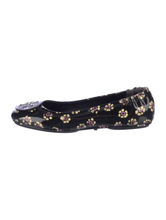 Tory Burch Patent Leather Floral Print Flats
