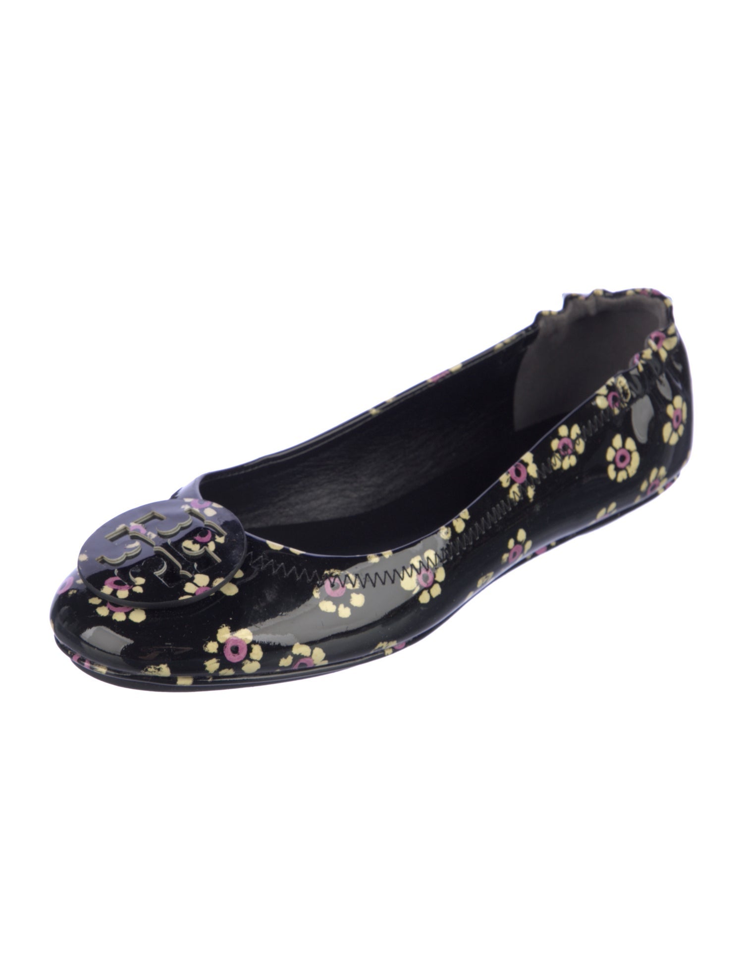 Tory Burch Patent Leather Floral Print Flats