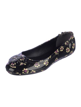 Tory Burch Patent Leather Floral Print Flats