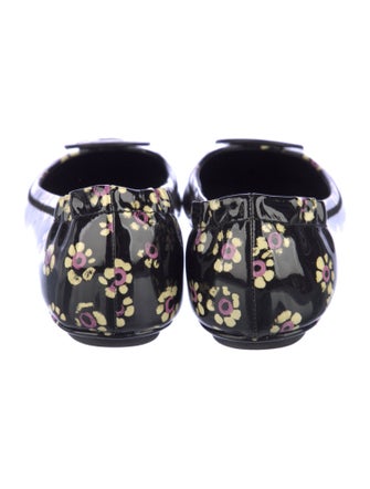 Tory Burch Patent Leather Floral Print Flats