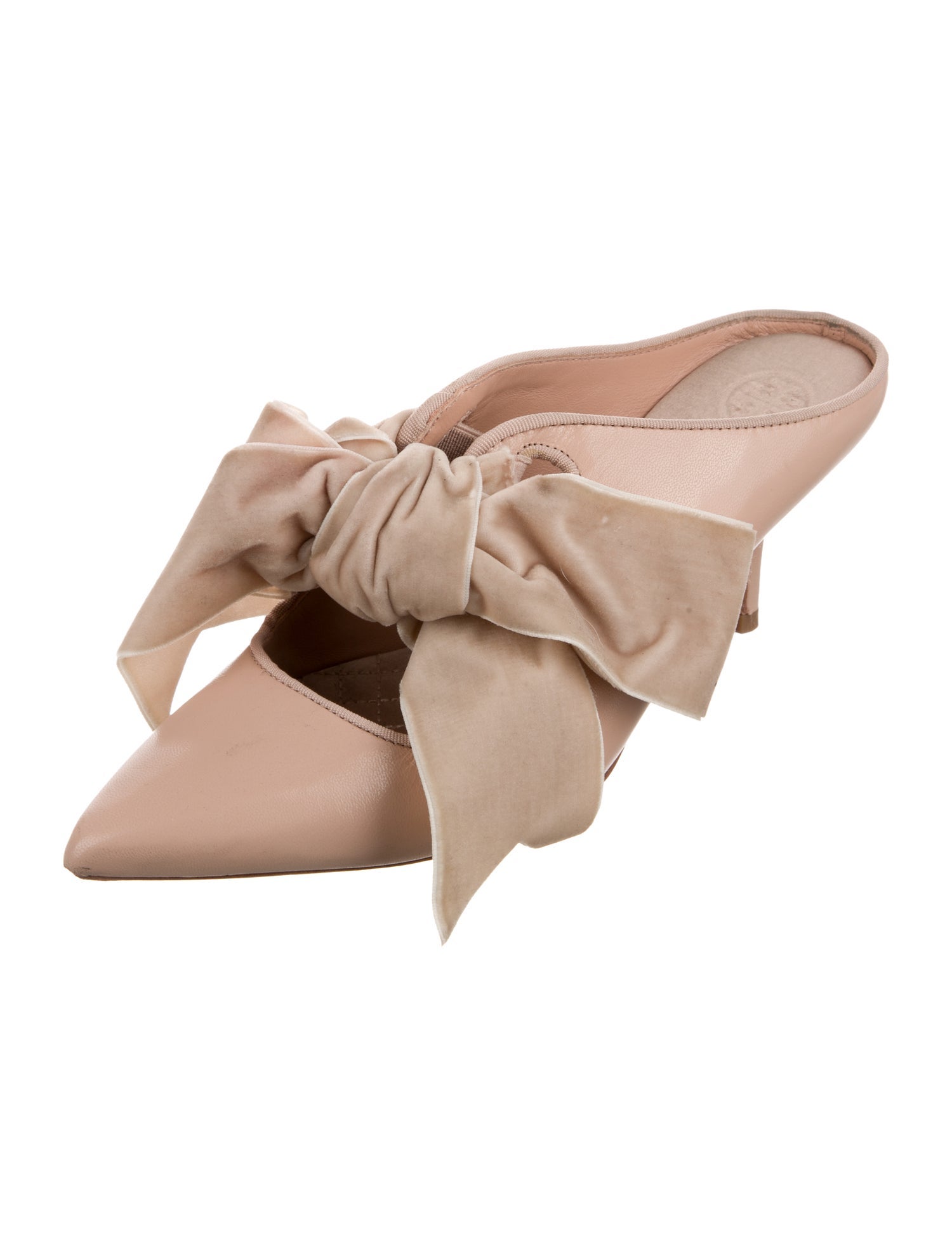 Tory Burch Leather Bow Accents Mules