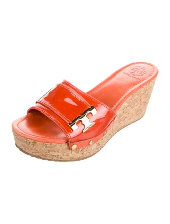 Tory Burch Patent Leather Printed Slides