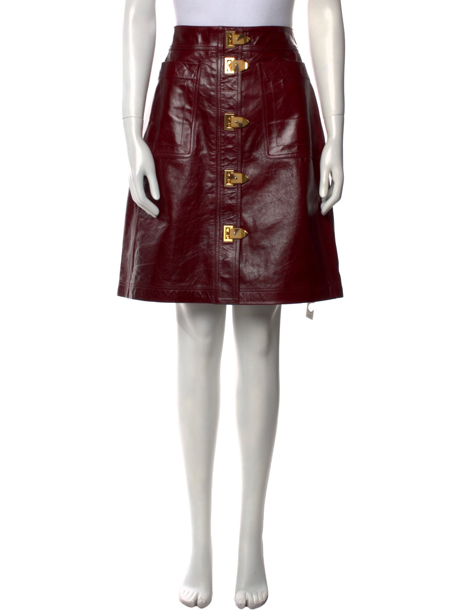 Tory Burch Leather Knee-Length Skirt