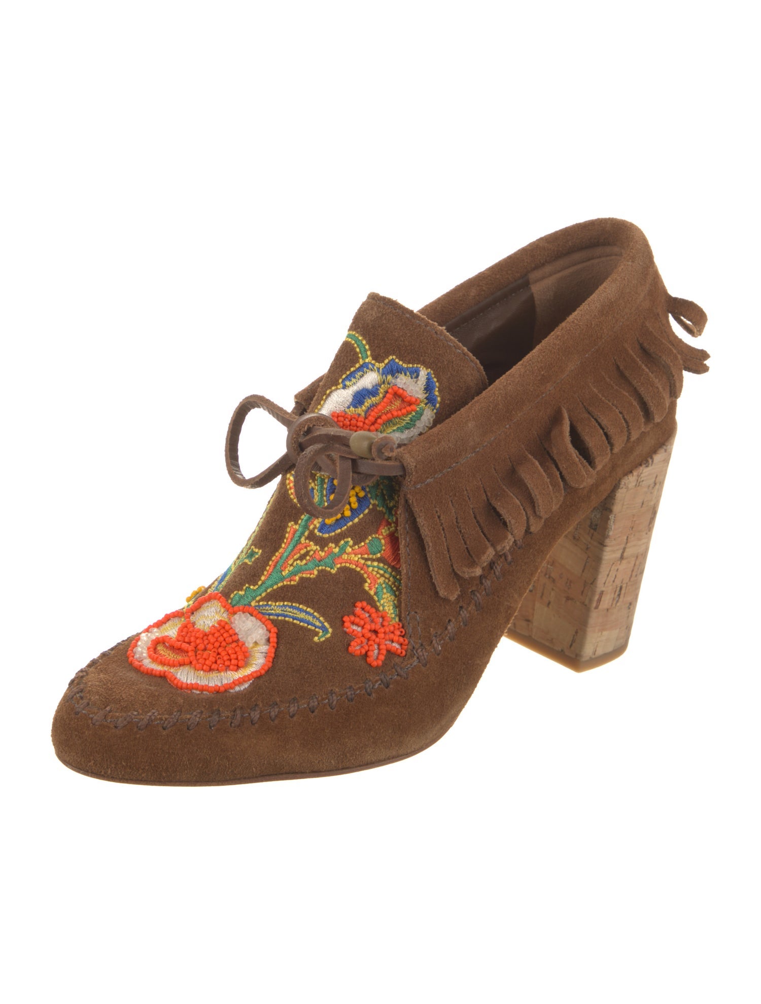 Tory Burch Suede Graphic Print Pumps