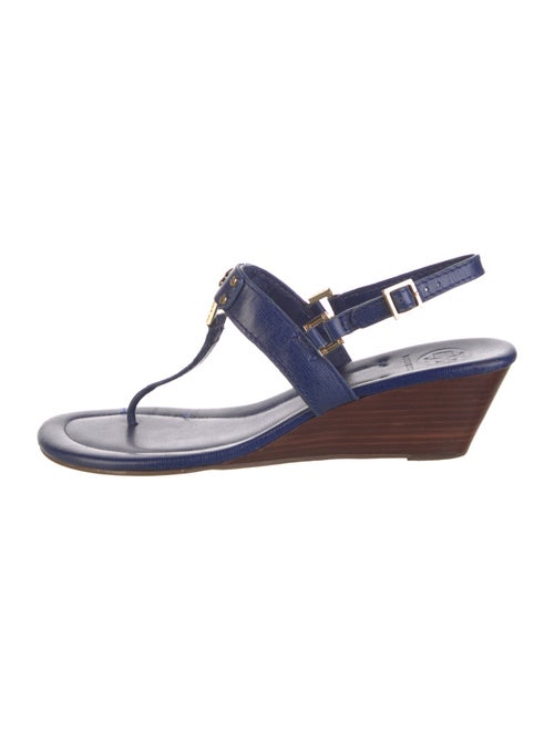 Tory Burch Embossed Leather T-Strap Sandals