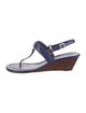 Tory Burch Embossed Leather T-Strap Sandals