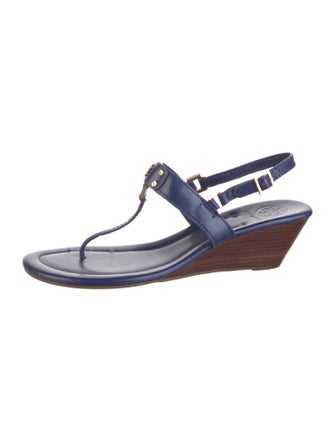 Tory Burch Embossed Leather T-Strap Sandals
