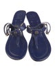 Tory Burch Embossed Leather T-Strap Sandals