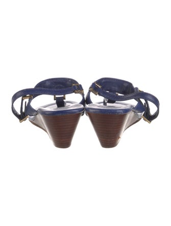 Tory Burch Embossed Leather T-Strap Sandals