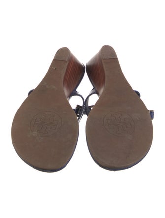 Tory Burch Embossed Leather T-Strap Sandals