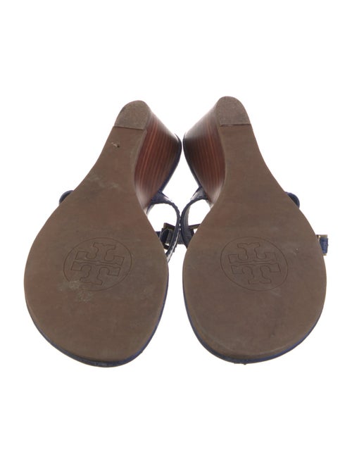 Tory Burch Embossed Leather T-Strap Sandals