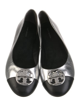 Tory Burch Leather Bow Accents Ballet Flats