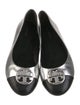 Tory Burch Leather Bow Accents Ballet Flats