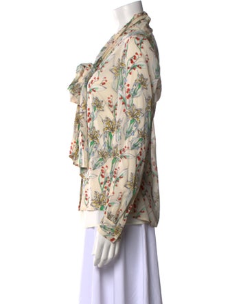 Tory Burch Silk Floral Print Blouse