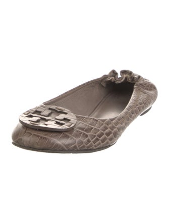 Tory Burch Leather Animal Print Ballet Flats