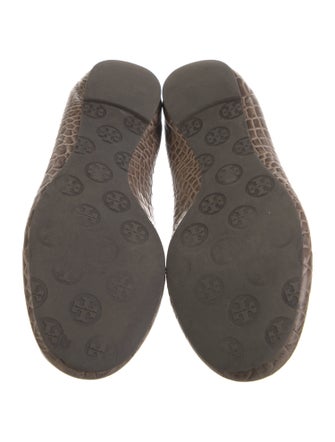 Tory Burch Leather Animal Print Ballet Flats