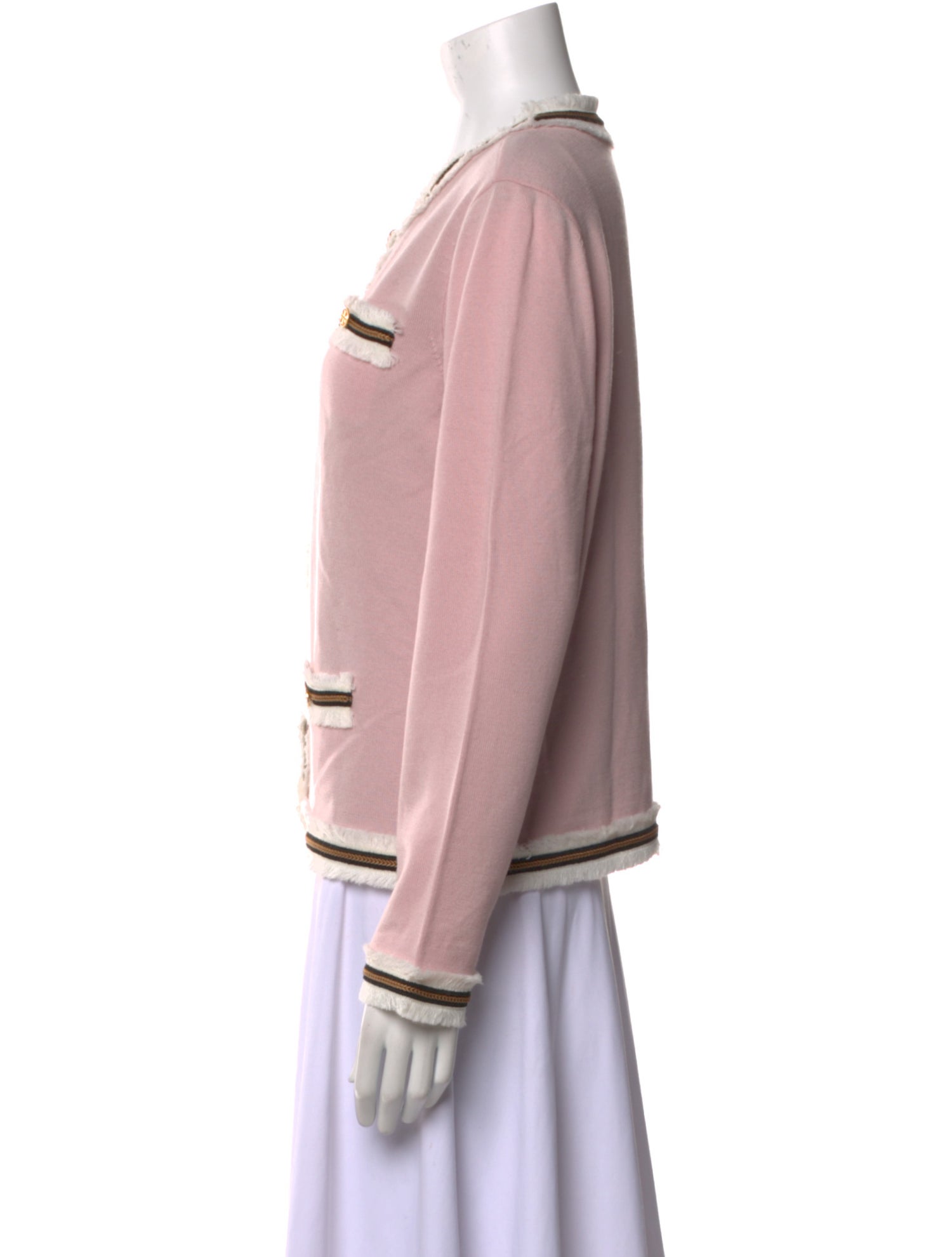 Tory Burch Merino Wool Colorblock Pattern Sweatshirt