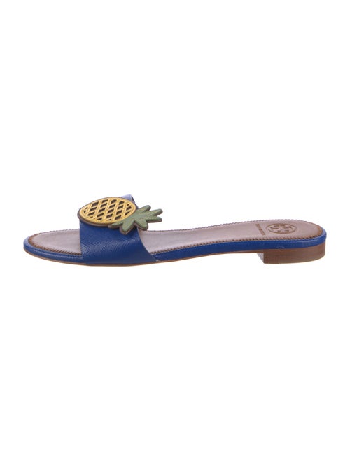 Tory Burch Leather Animal Print Slides