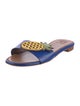 Tory Burch Leather Animal Print Slides