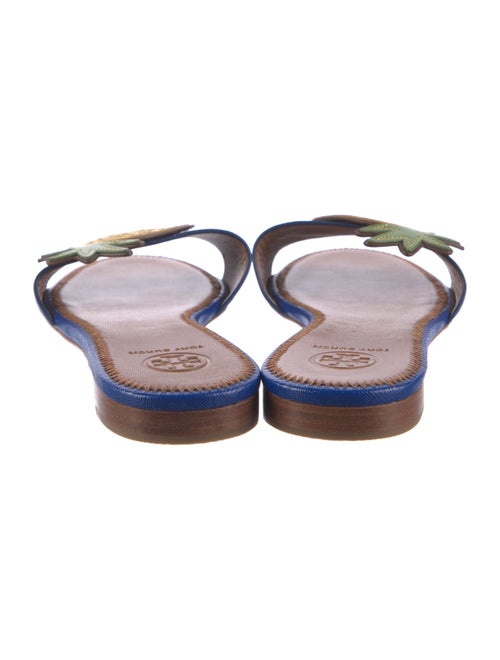 Tory Burch Leather Animal Print Slides