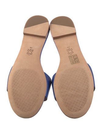 Tory Burch Leather Animal Print Slides