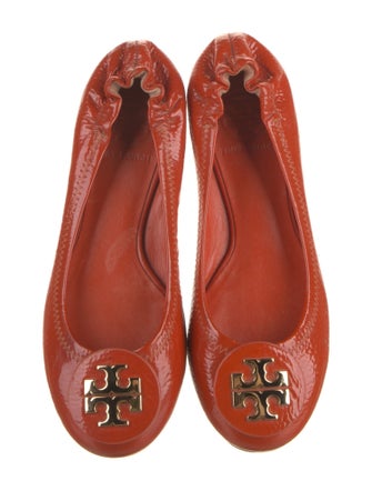 Tory Burch Patent Leather Lasercut Accents Ballet Flats