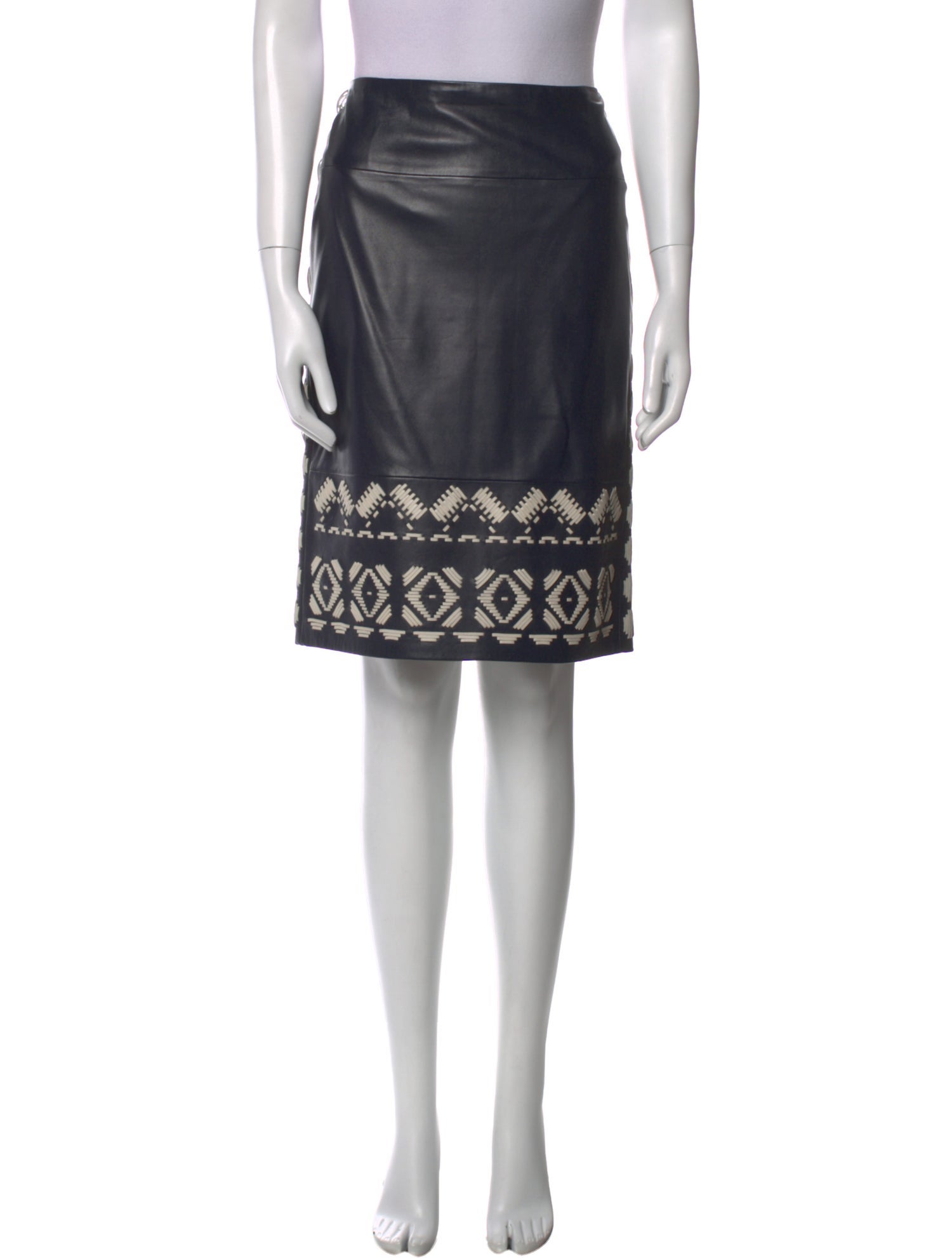 Tory Burch Leather Knee-Length Skirt