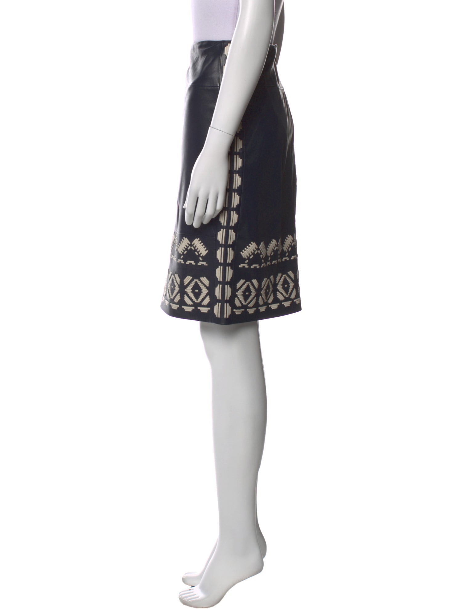 Tory Burch Leather Knee-Length Skirt