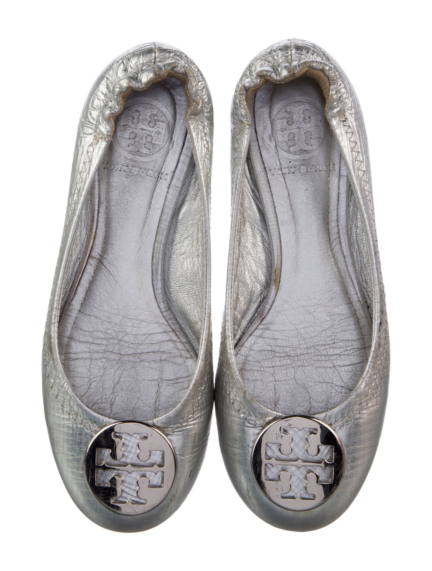 Tory Burch Girls Flat Metallic Ballet Shoes