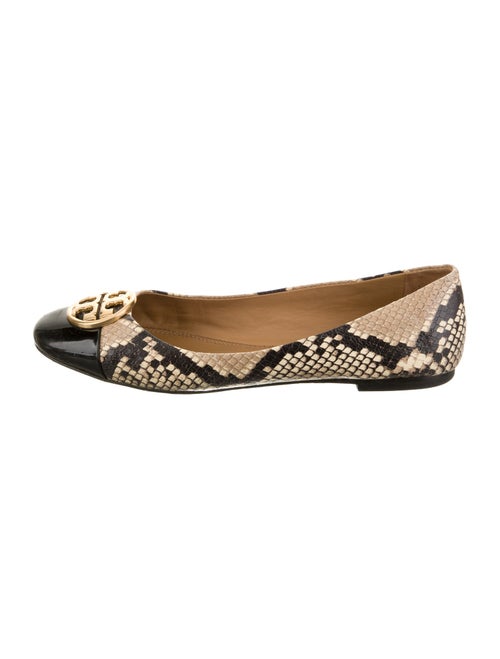 Tory Burch Leather Animal Print Ballet Flats