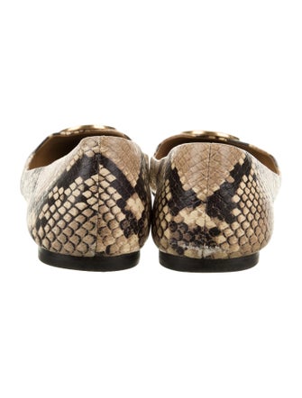 Tory Burch Leather Animal Print Ballet Flats