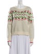 Tory Burch Wool Floral Print Sweater
