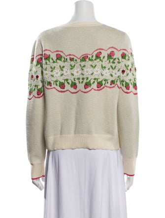 Tory Burch Wool Floral Print Sweater