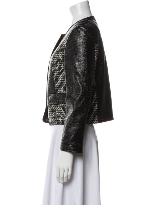 Tory Burch Leather Tweed Pattern Evening Jacket