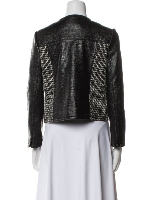 Tory Burch Leather Tweed Pattern Evening Jacket