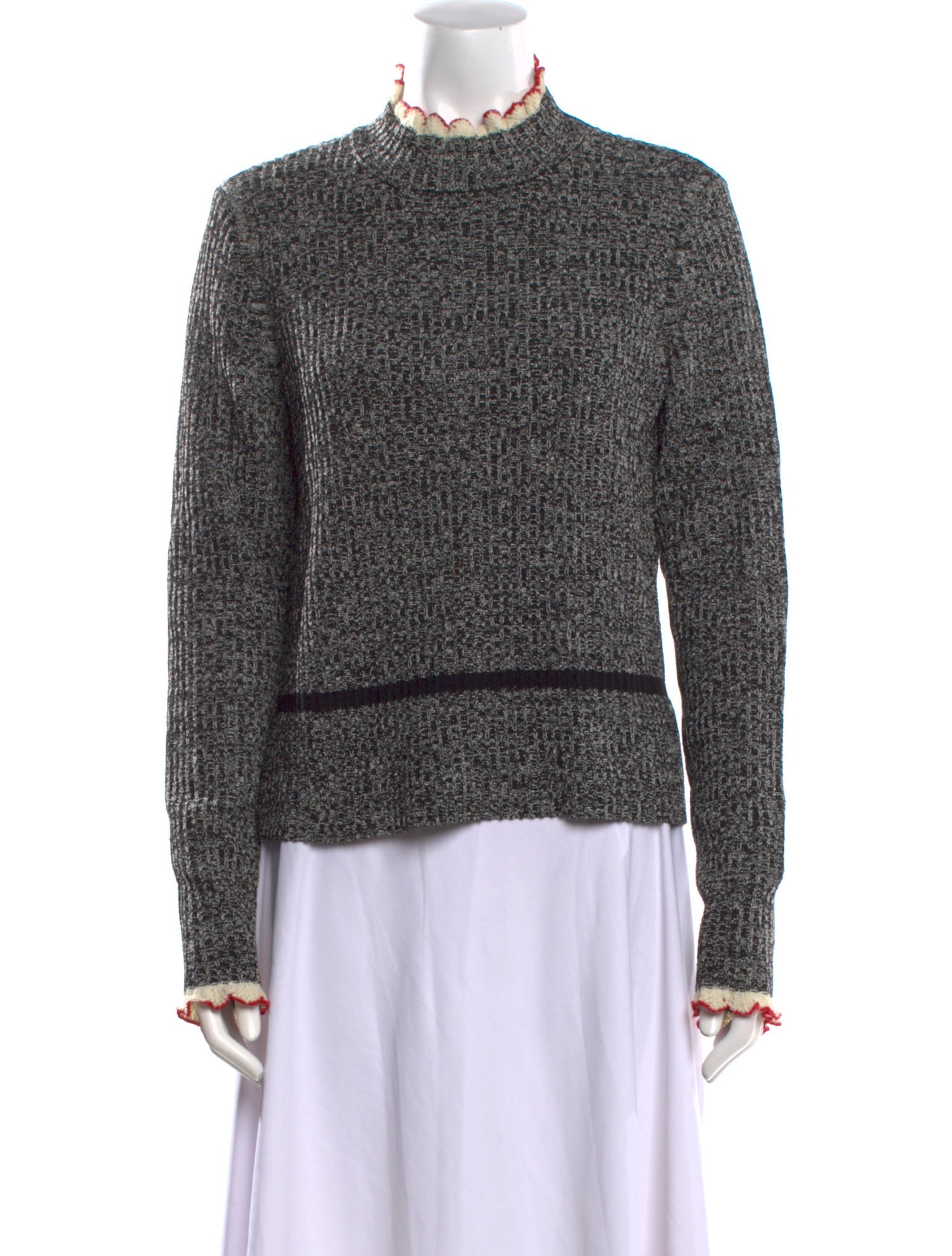 Tory Burch Crochet Mock Neck Sweater